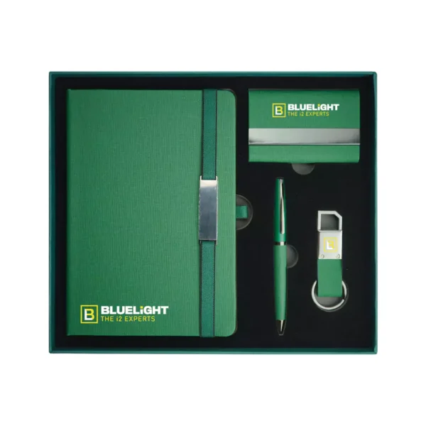 Office Gift Set GS-702 – Notebook, Pen, Card Holder & Keychain in Elegant Box - Image 2