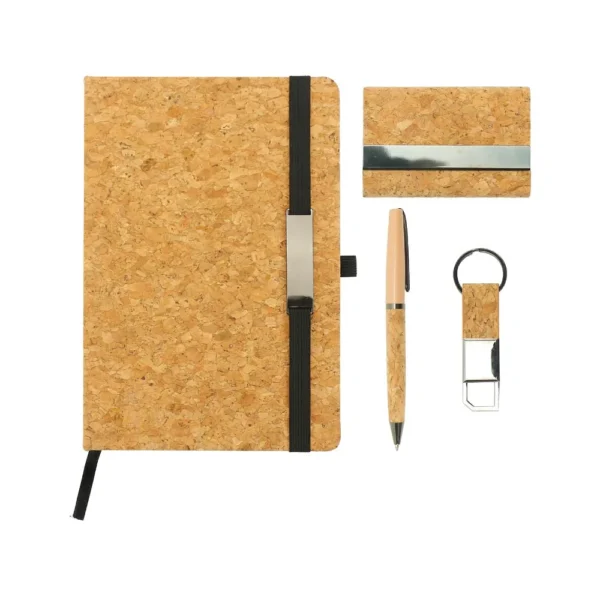 Office Gift Set GS-702 – Notebook, Pen, Card Holder & Keychain in Elegant Box - Image 4