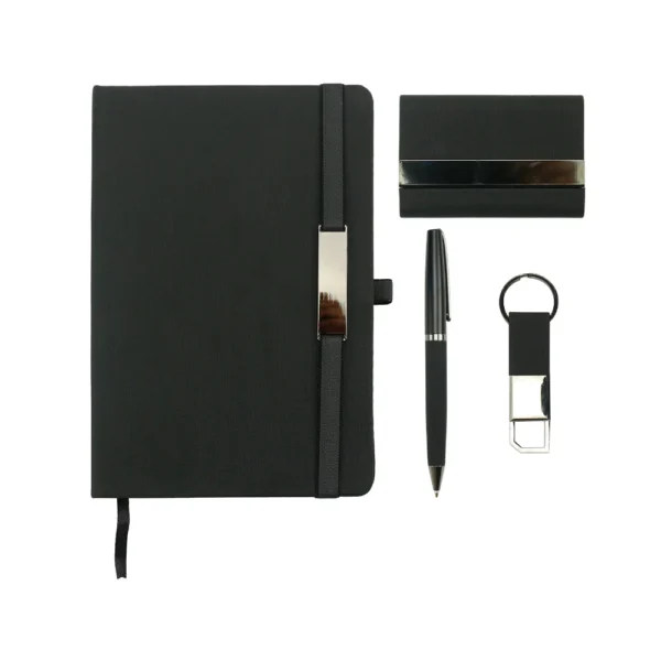 Office Gift Set GS-702 – Notebook, Pen, Card Holder & Keychain in Elegant Box - Image 5