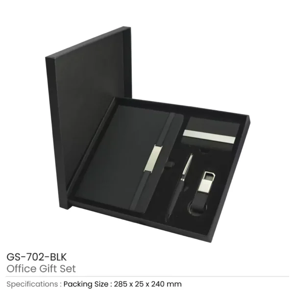 Office Gift Set GS-702 – Notebook, Pen, Card Holder & Keychain in Elegant Box - Image 6