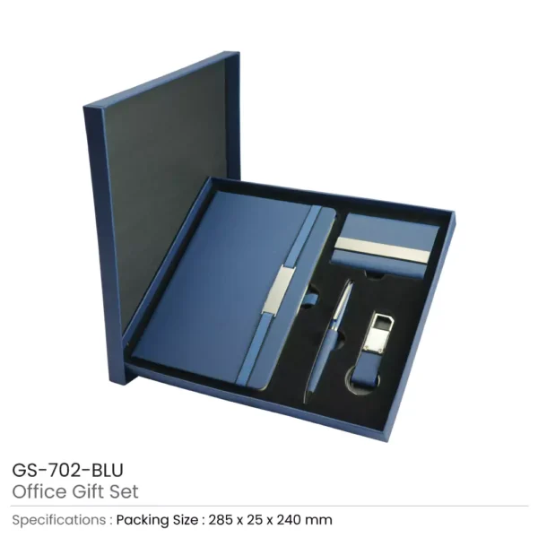 Office Gift Set GS-702 – Notebook, Pen, Card Holder & Keychain in Elegant Box - Image 7