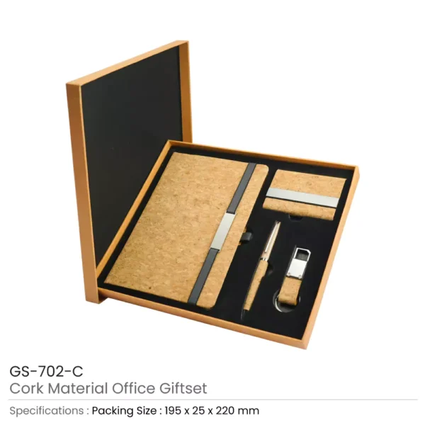 Office Gift Set GS-702 – Notebook, Pen, Card Holder & Keychain in Elegant Box - Image 8